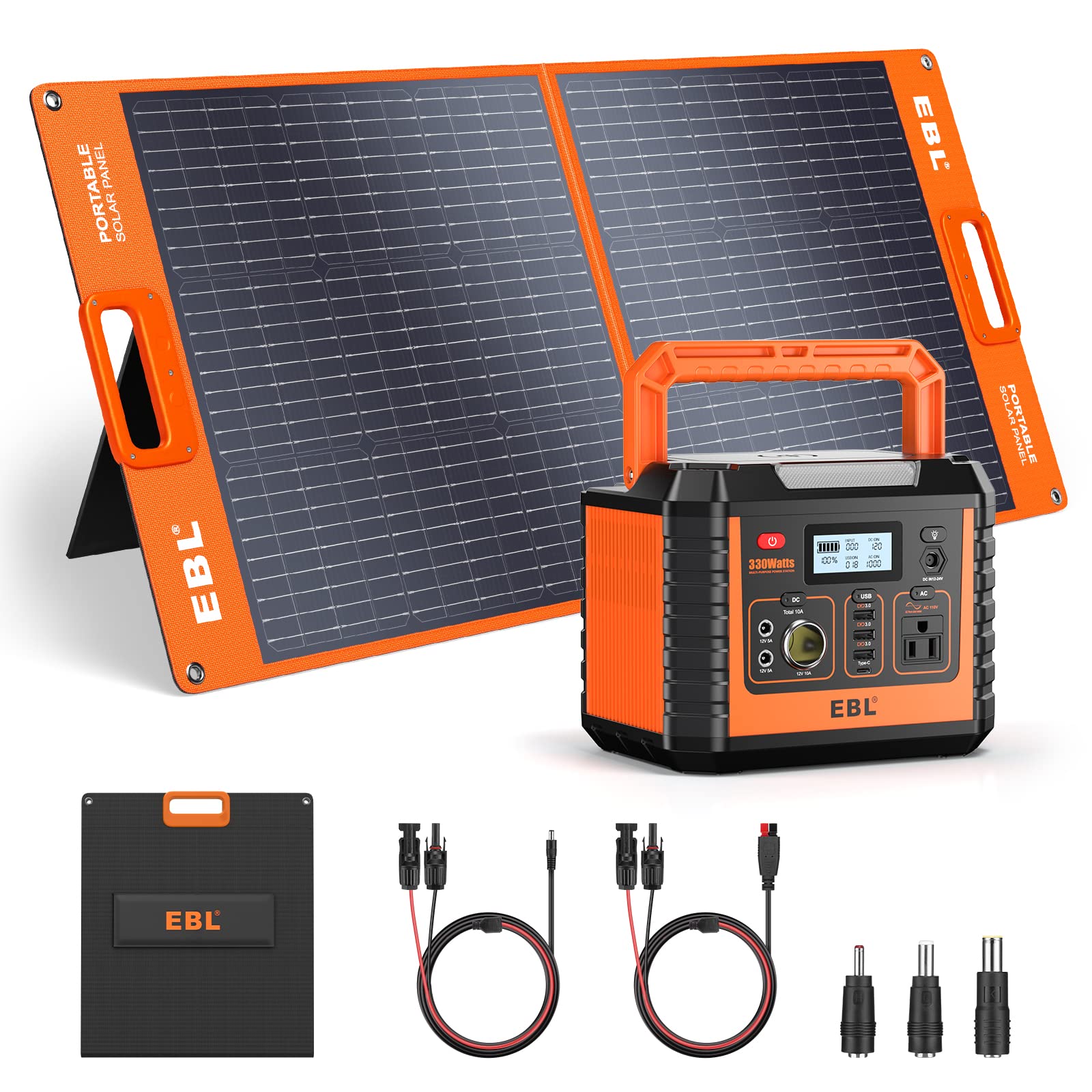 EBL Portable Power Station Voyager 330 with 100W Solar Panel – EBLOfficial