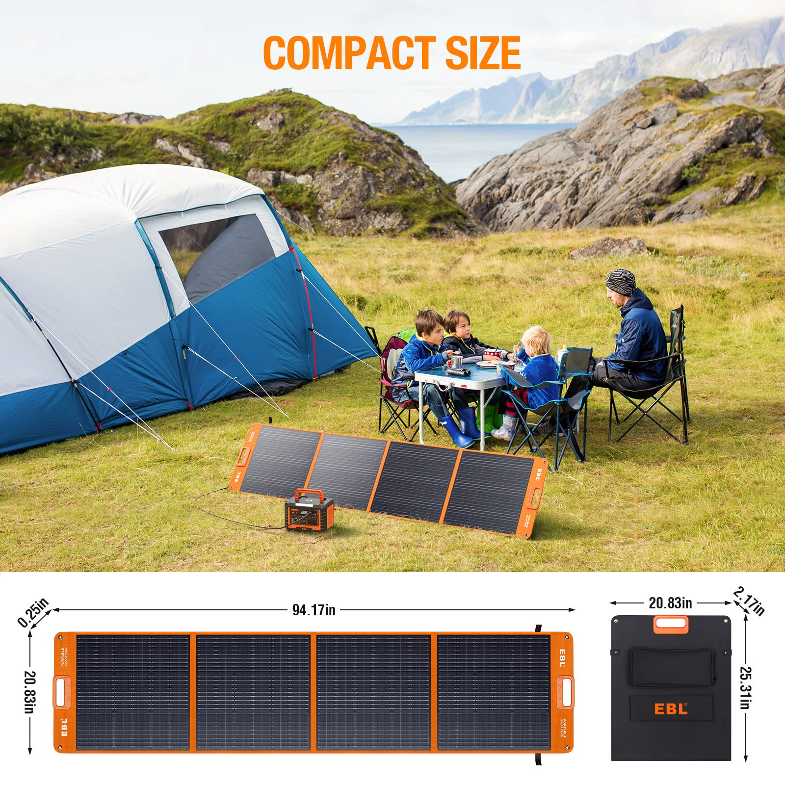 EBL 1000W Solar Generator with 200W Portable Solar Panel