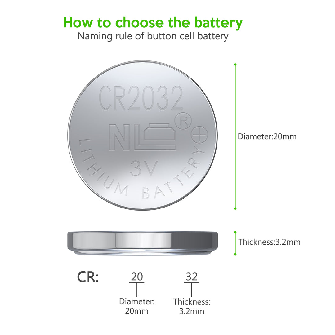 EBL 3V CR2032 Lithium Coin Button Battery Cell