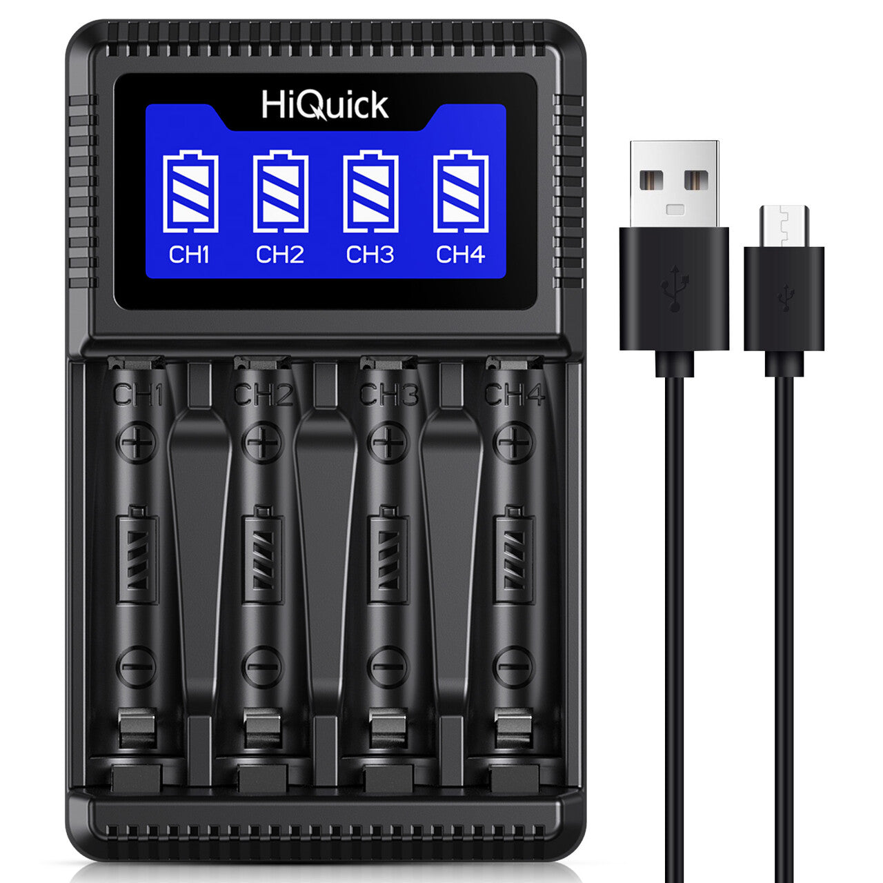 HiQuick 4 Bay AA/AAA NiMH/Ni-CD Battery Charger