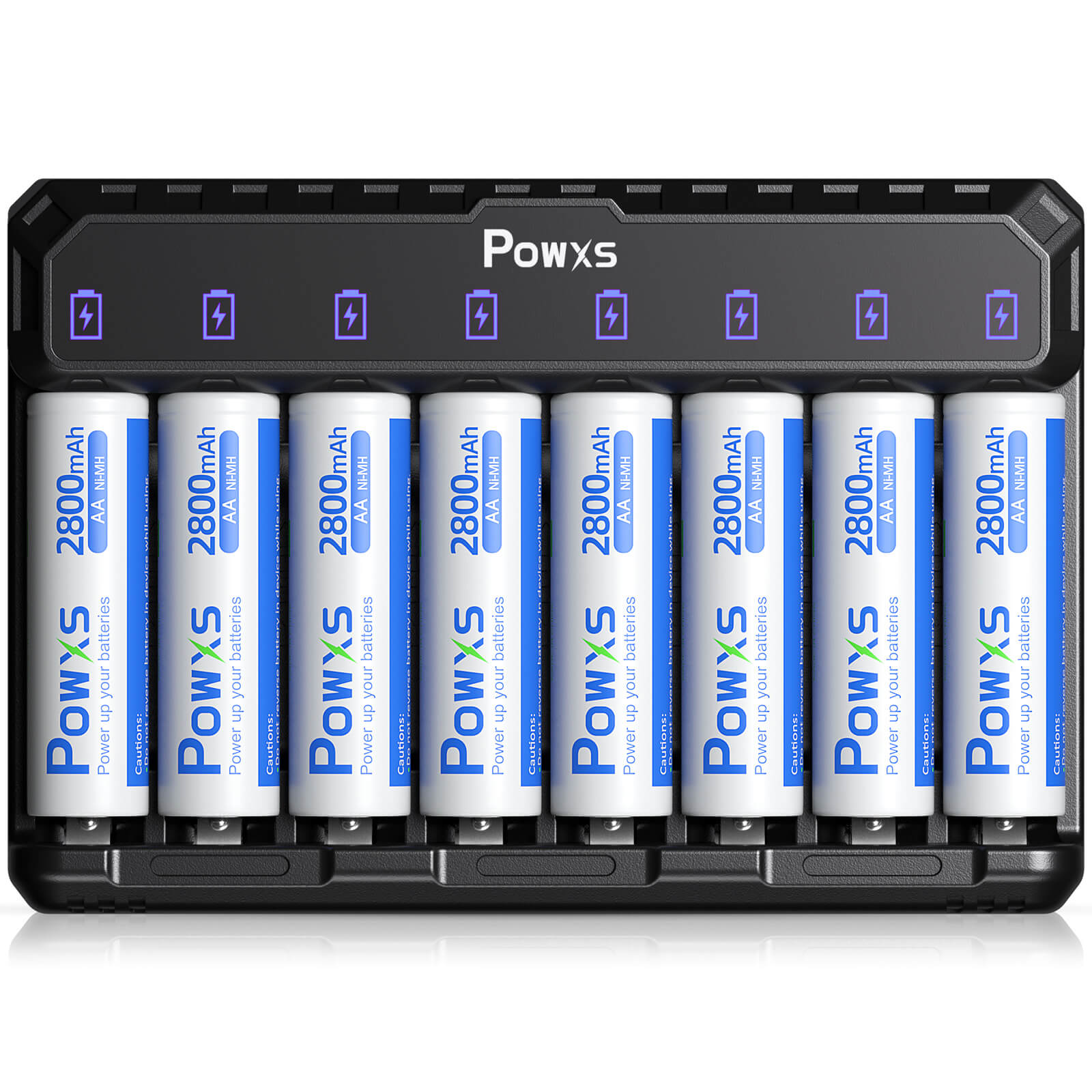 POWXS Battery Charger Set with AA Batteries