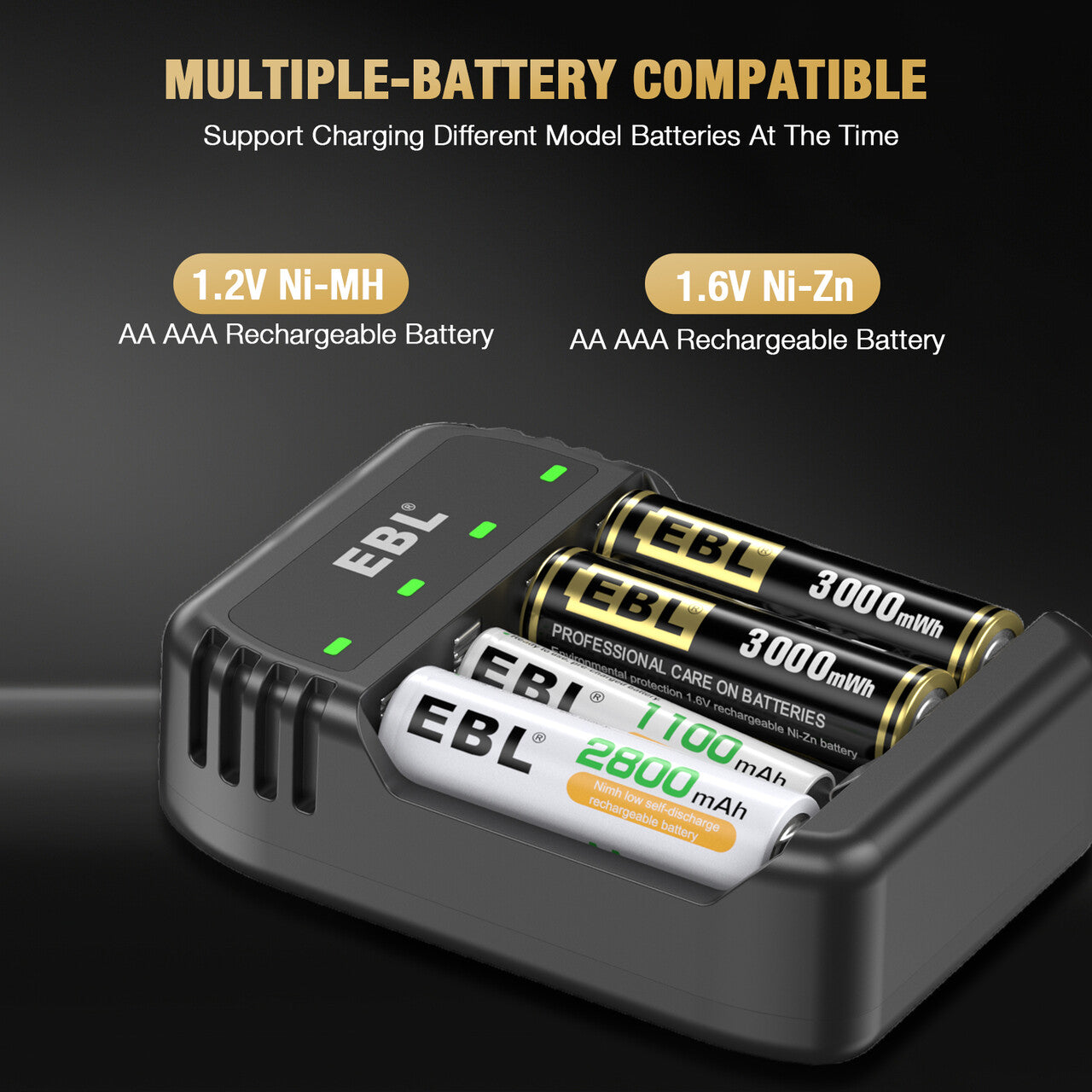 4 Bay Ni-Zn/Ni-MH Battery Charger