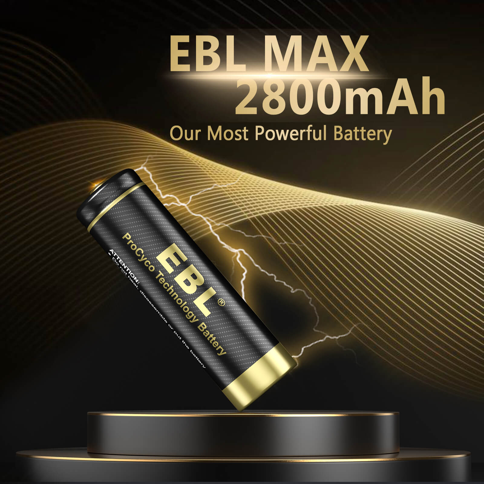 EBL Gold Pro Rechargeable AA  Batteries 2800mAh