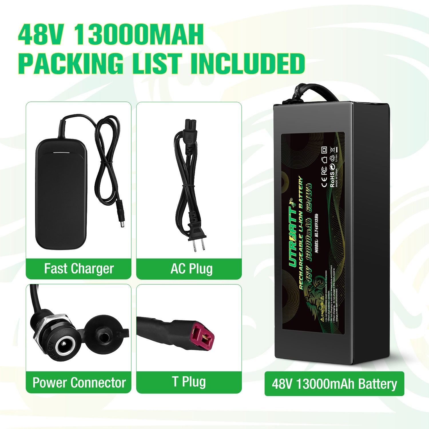 48V 13Ah Lithium-ion Battery For E-bike Electric Scooter