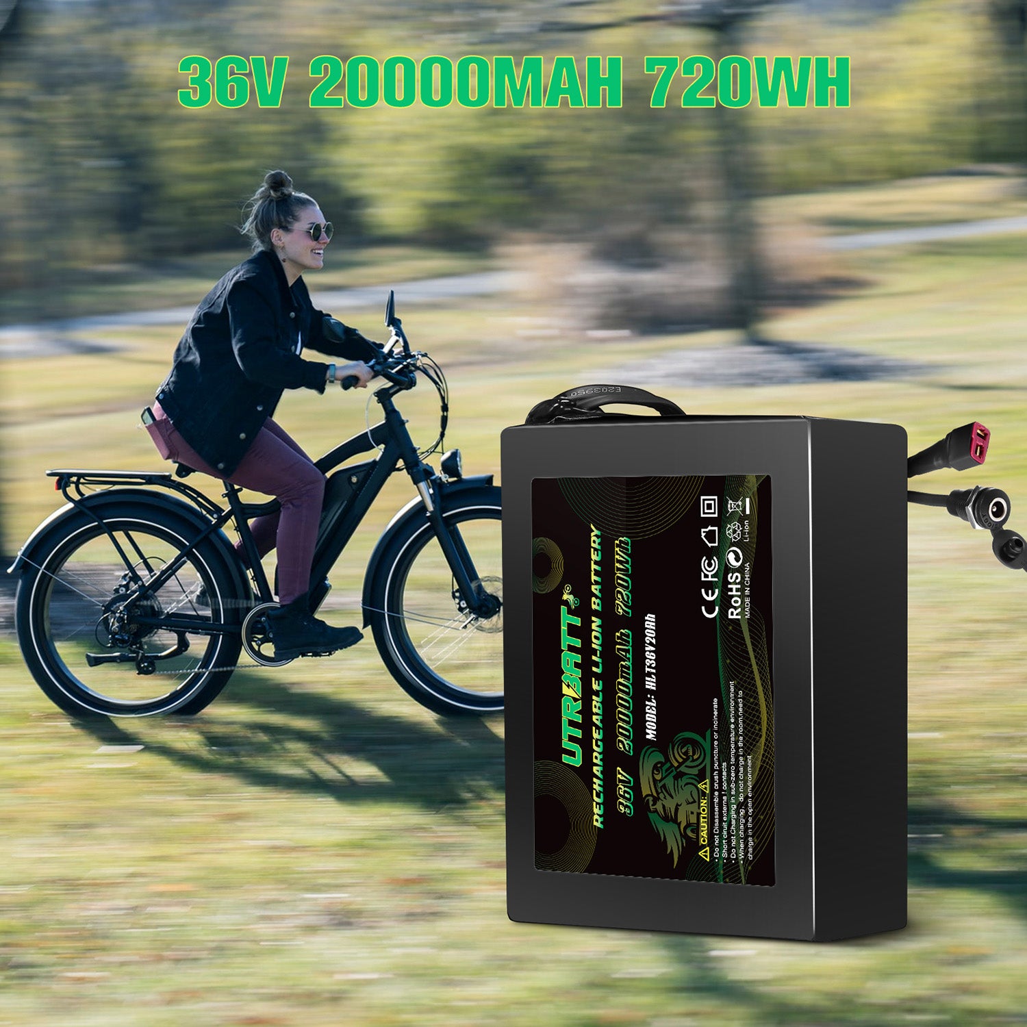 36V 20AH Li-ion Electric Bike Battery with 42V 2A Charger