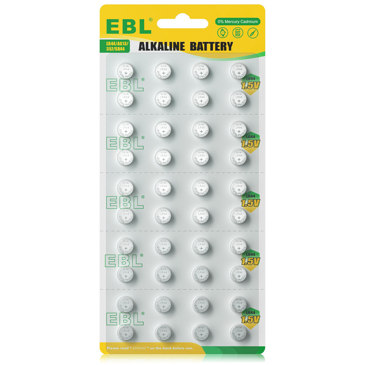 EBL 40 Count LR44/AG13 1.5V Alkaline Batteries