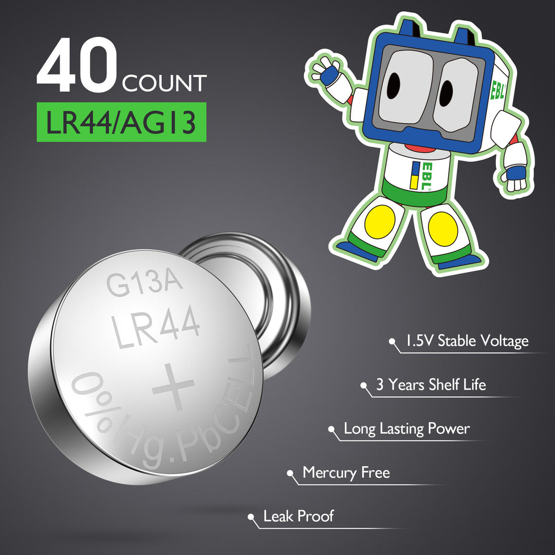 Mercury Free Leakage-proof Alkaline Watch Cell Battery Lr44 Ag13