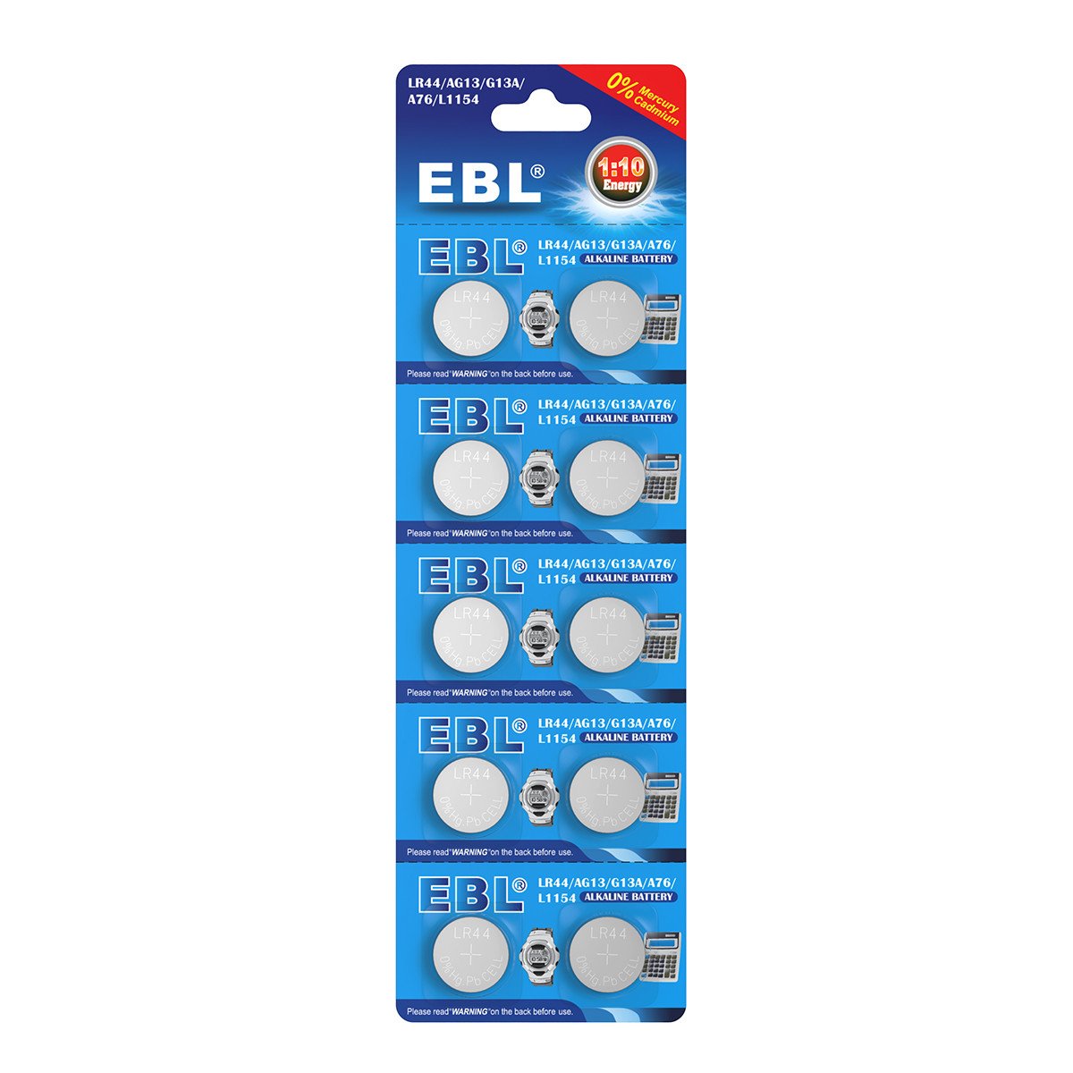 10 Packs EBL AG13 Battery