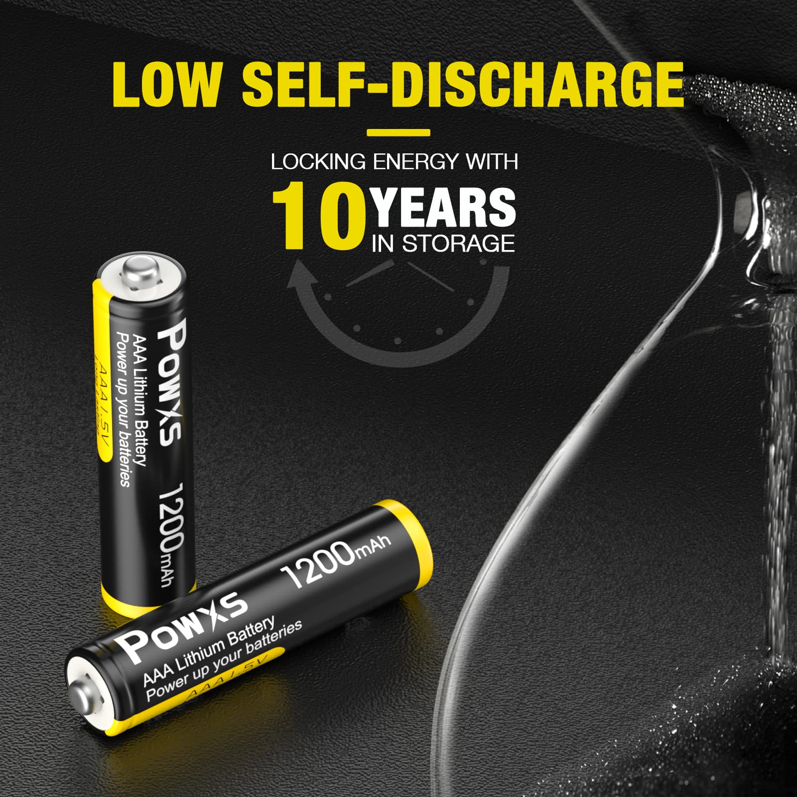 POWXS 1.5V AAA Lithium Batteries 1200mAh