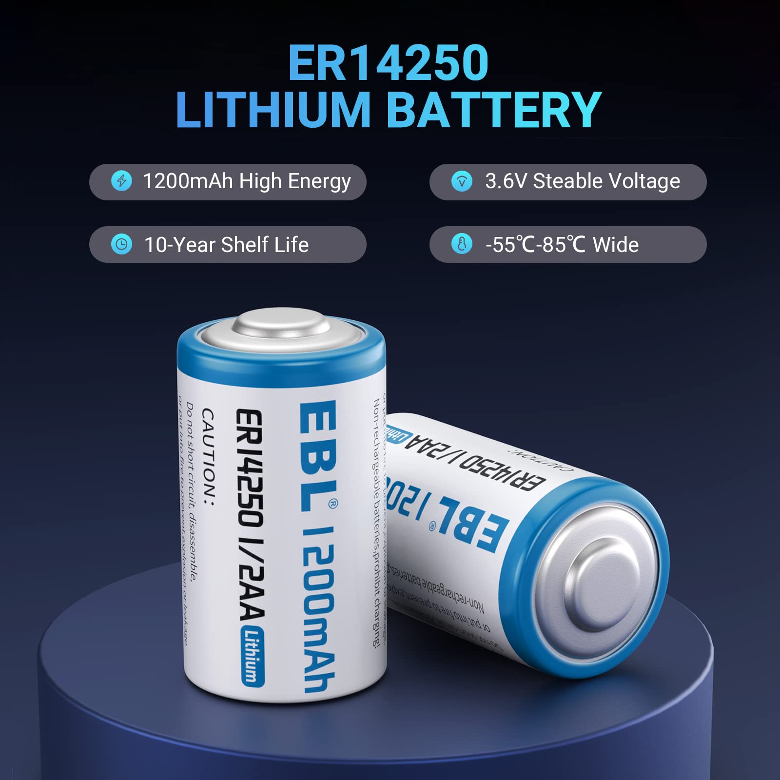 EBL ER14250 1/2 AA Non-Rechargeable Batteries 3.6V 1200 mAh