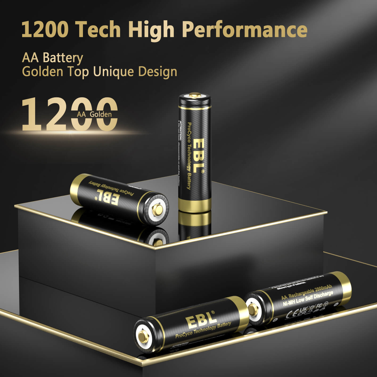 EBL Gold Pro Rechargeable AA  Batteries 2800mAh