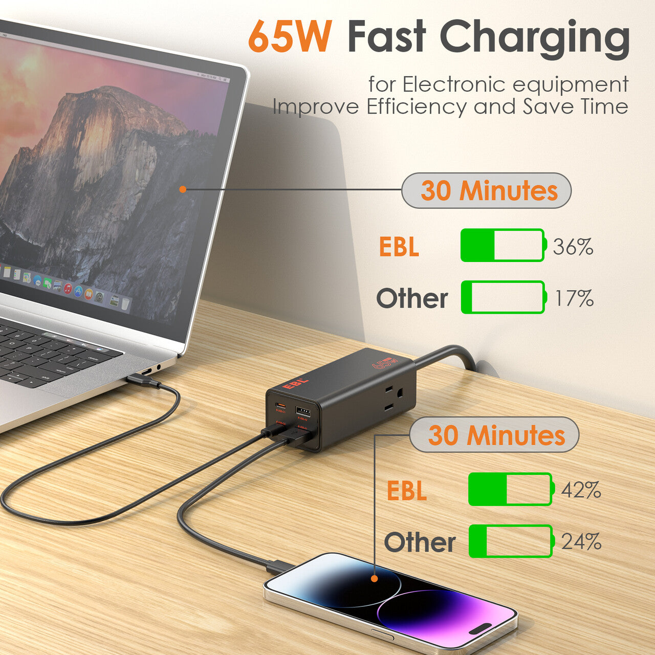 EBL 65W Wall Charger with USB C Charger