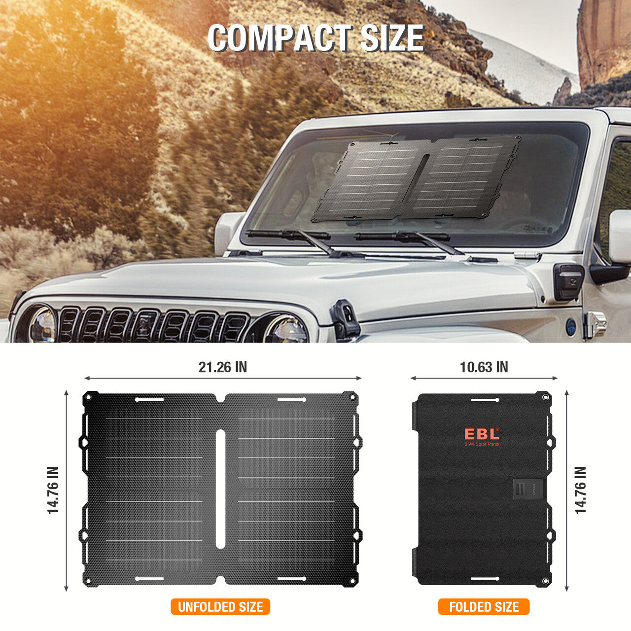 EBL 25W Solar Panel Maintainer for Car