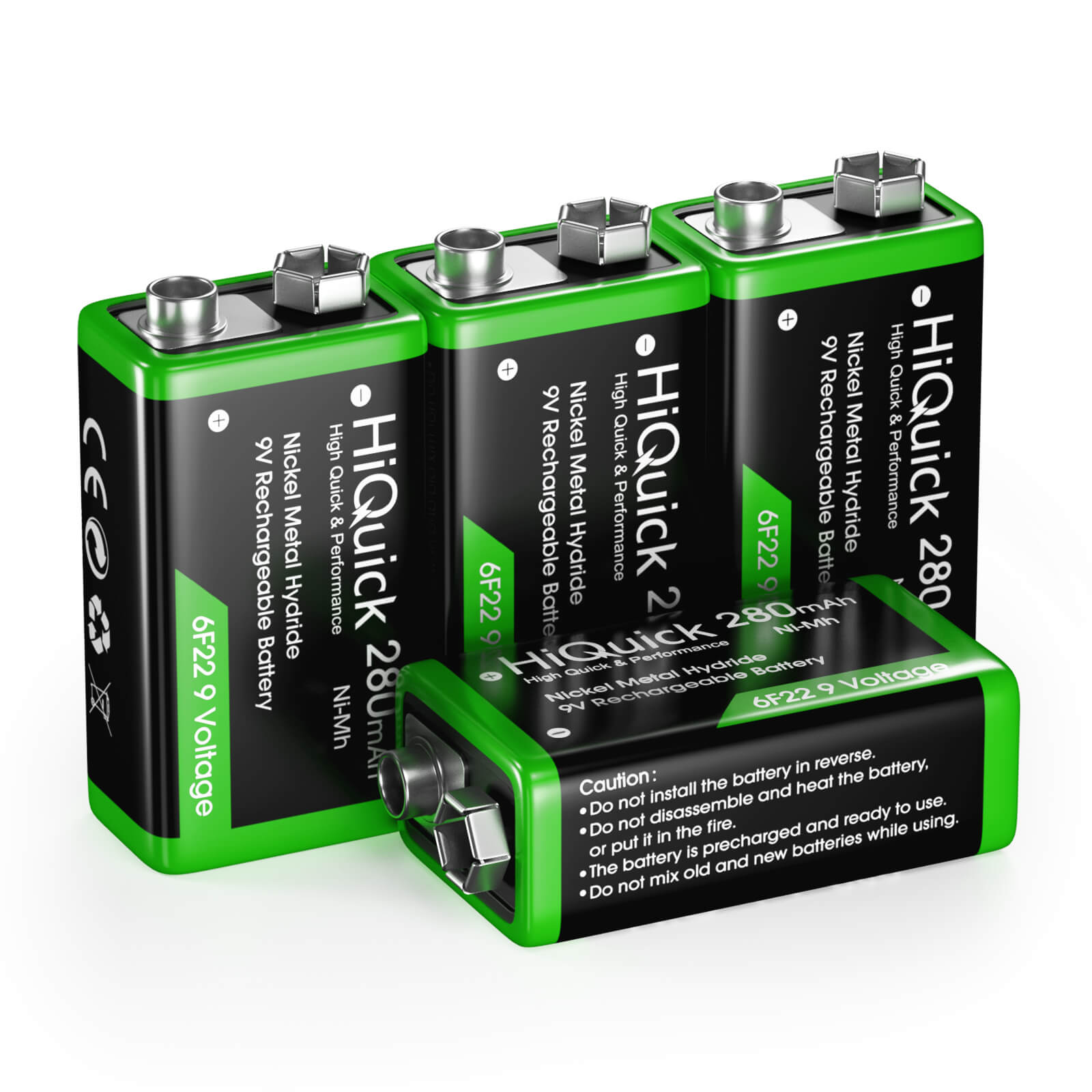 HiQuick 9V Rechargeable Ni-MH Battery 280mah