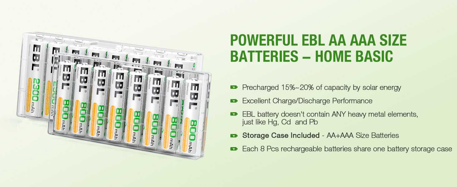 EBL AA AAA Rechargeable Batteries Combo