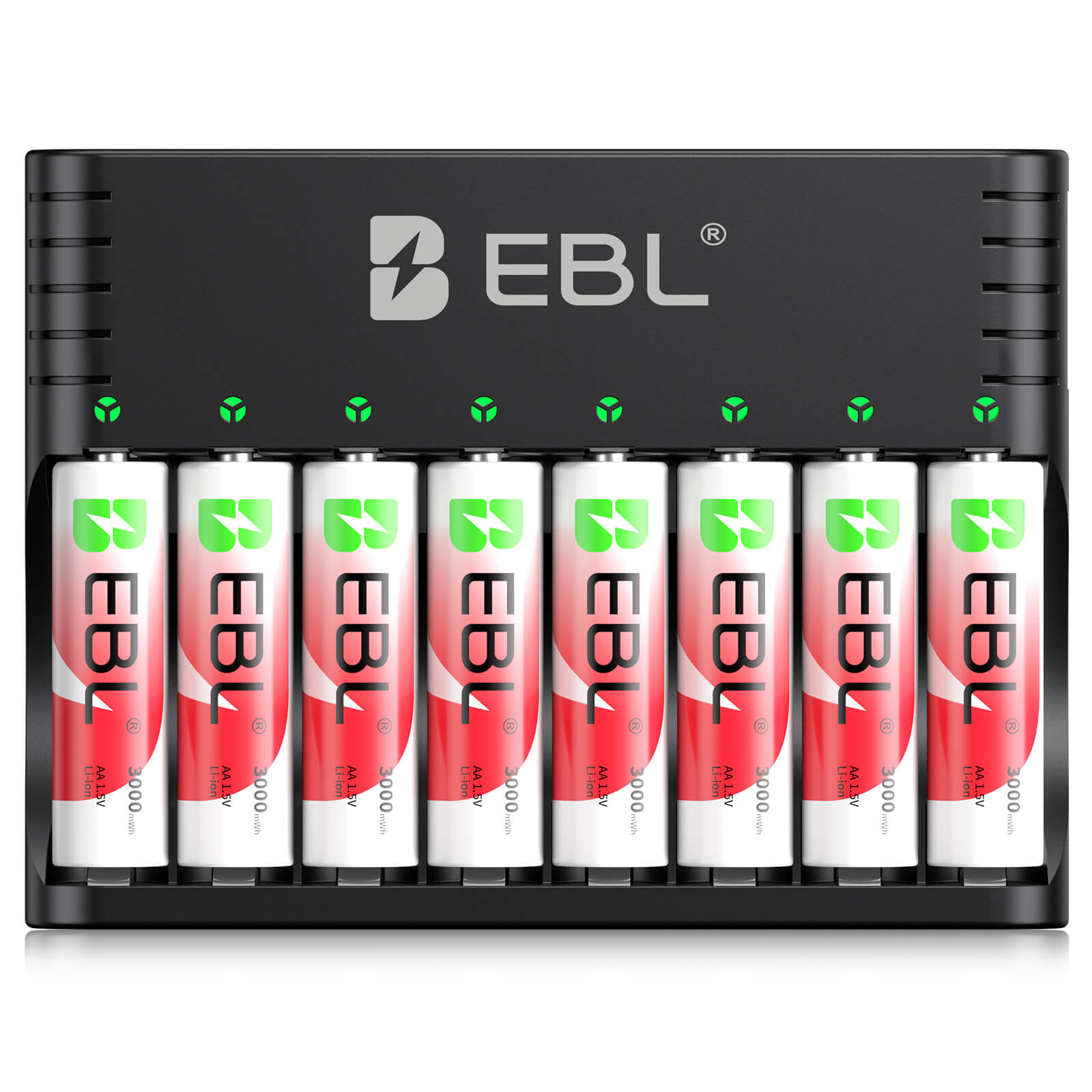 EBL Rechargeable Lithium AA Batteries with Universal Battery Charger