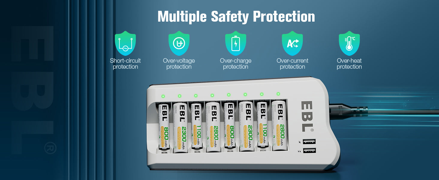 EBL 808U 8-Bay Individual AAA AA Rechargeable Battery Charge