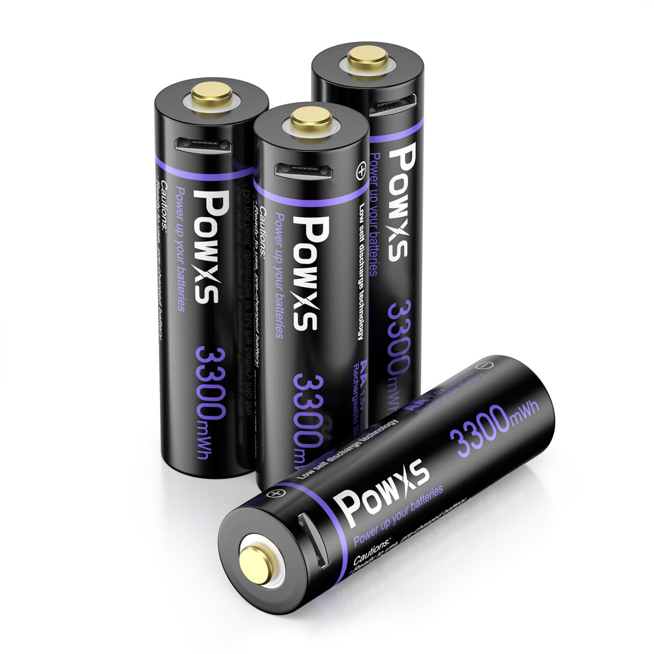 POWXS Rechargeable AA Lithium Batteries USB