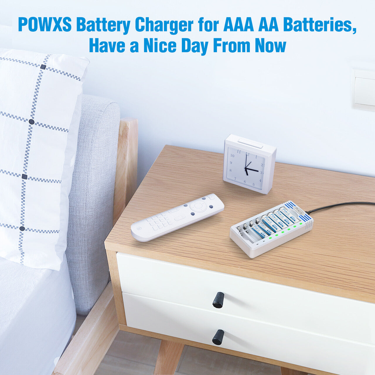 POWXS 8 Bay AA AAA Batteries Charger