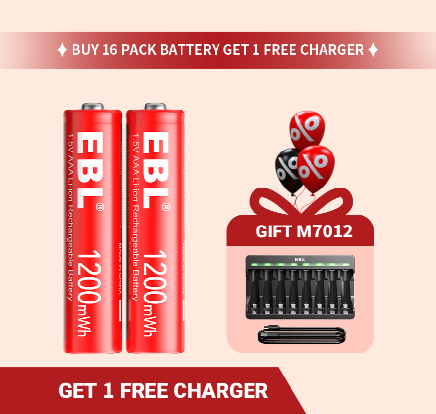 EBL 1.5V AAA Rechargeable Li-ion Batteries