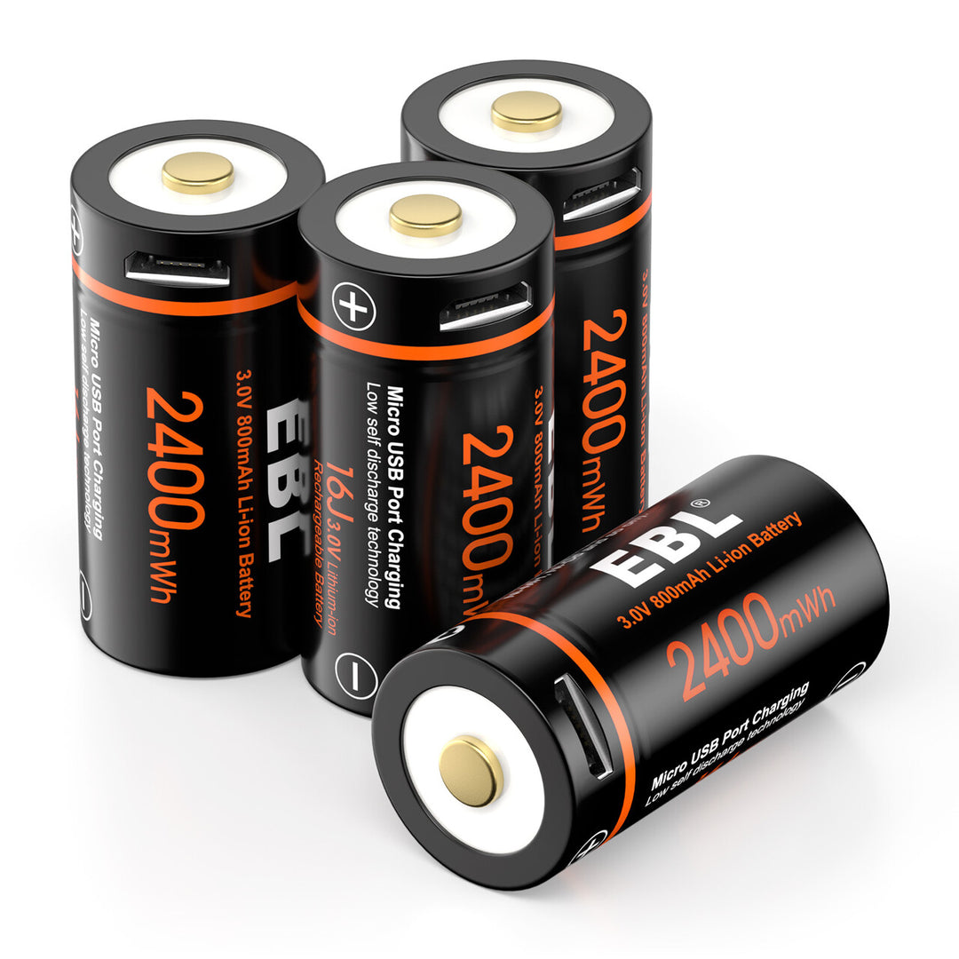 Powerful 3.7V Lithium CR2 USB Rechargeable Battery Camera Range