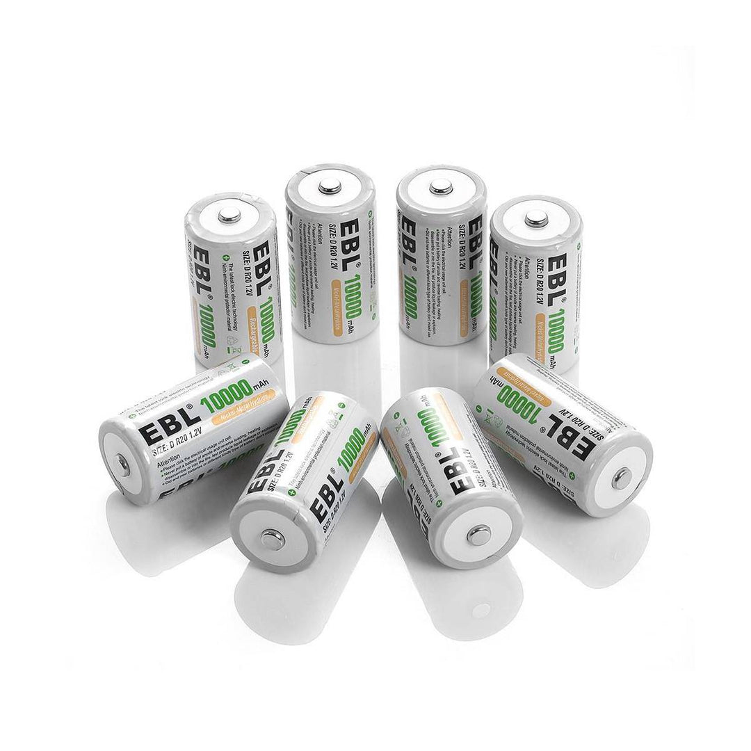 EBL 2-Pack 26650 Battery 3.7V 5000mAh Lithium-ion Rechargeable Batteries 