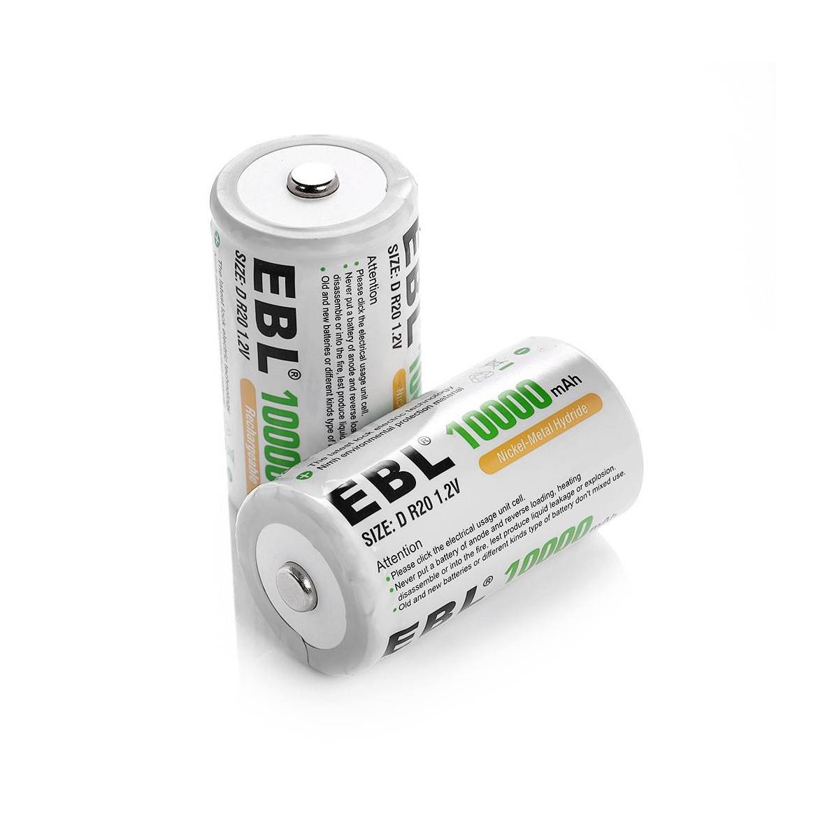 EBL 2/4/6/8Pcs D Size Rechargeable Batteries 1.2V 10,000mAh