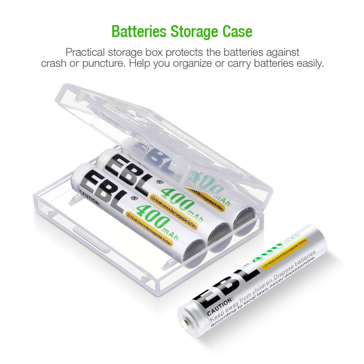 EBL AAAA Batteries with 807 Smart Battery Charger