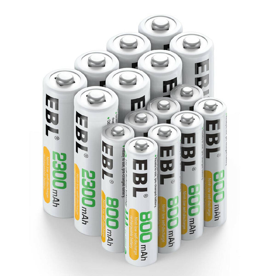 EBL AA AAA Rechargeable Batteries Ni-Mh 2800mAh 2300mAh 1100mAh 800mAh +  Box Lot