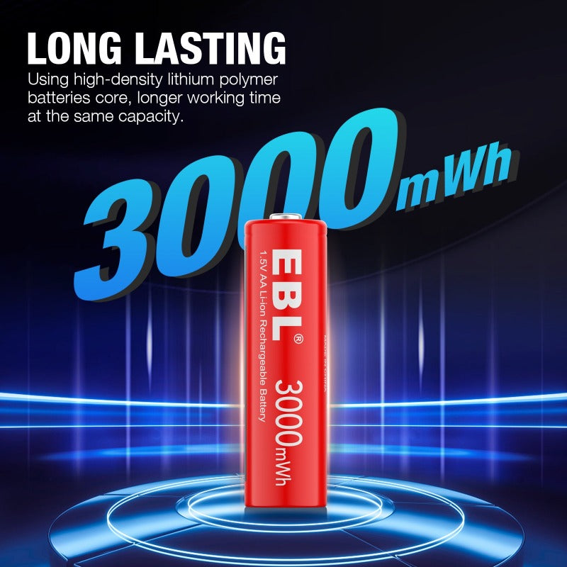 EBL 3000mWh AA Rechargeable Li-ion Battery