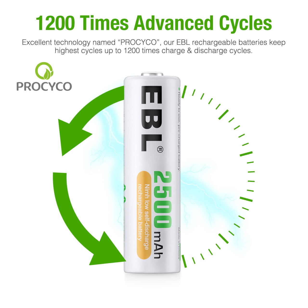 EBL AA Rechargeable Batteries 2500mAh