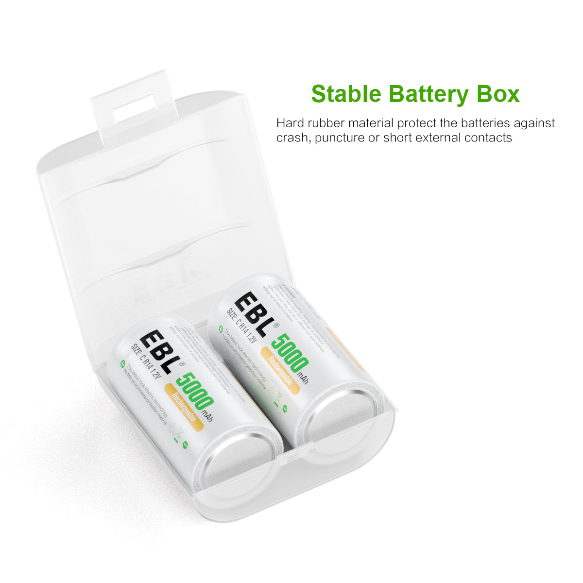 EBL 906 Battery Charger with C D Rechargeable Batteries 4 Packs