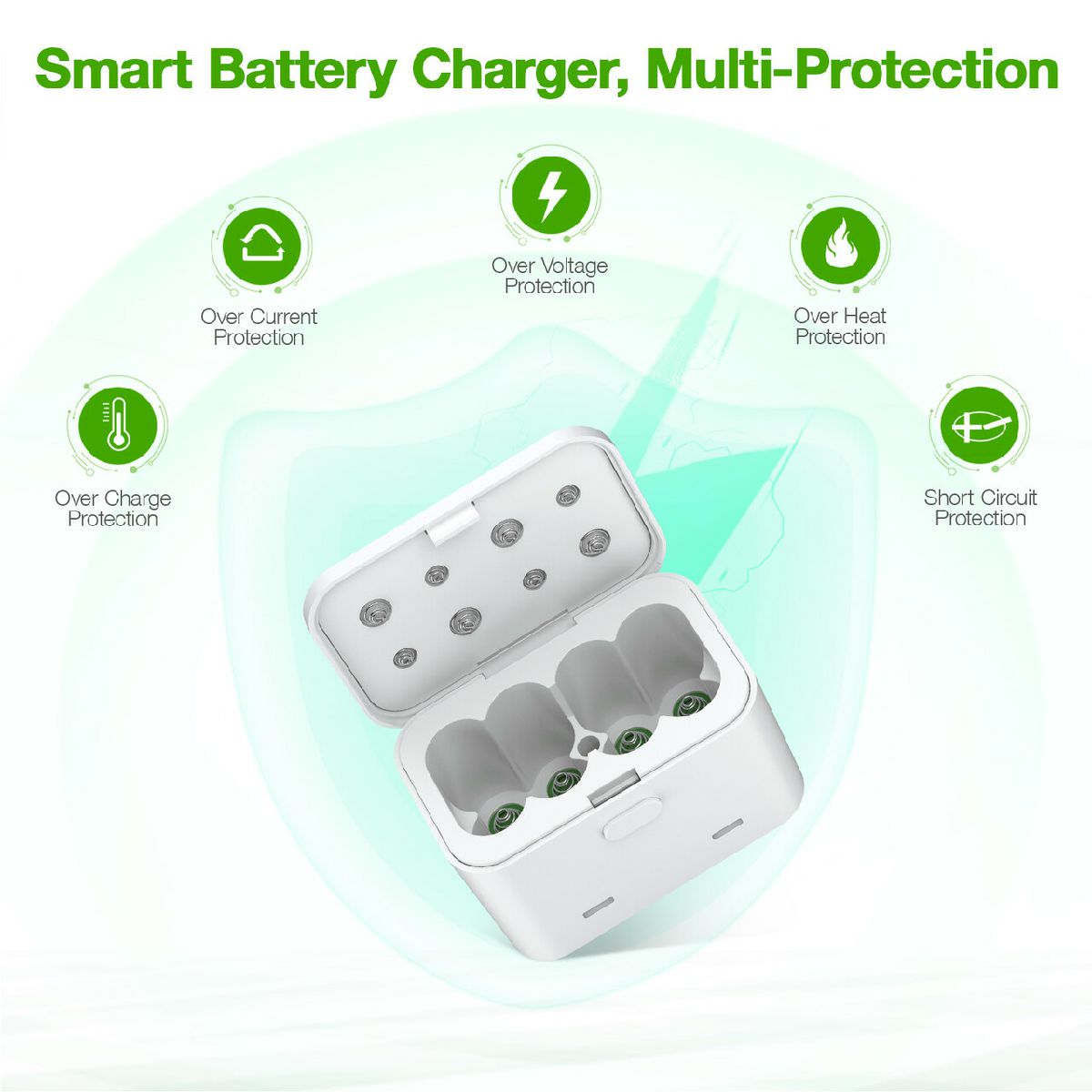 CR123A Camera Batteries 2 Packs and Battery Charger Compatible with Arlo Wireless Security Cameras