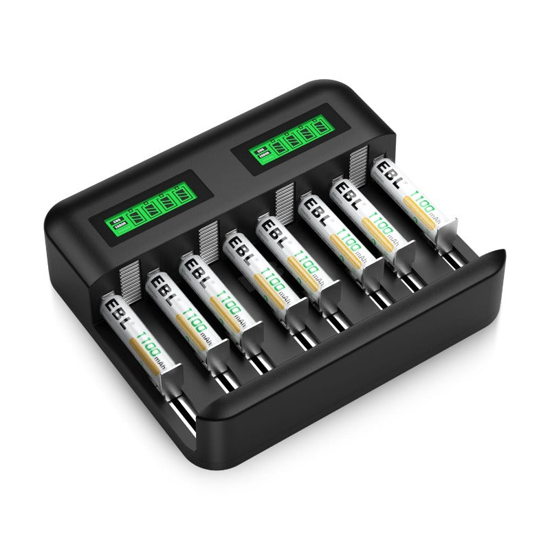 EBL 16 Sets AA AAA Batteries Combo with 8PCS AA 2300mAh & 8-Pack AAA 800mAh  Rechargeable Batteries