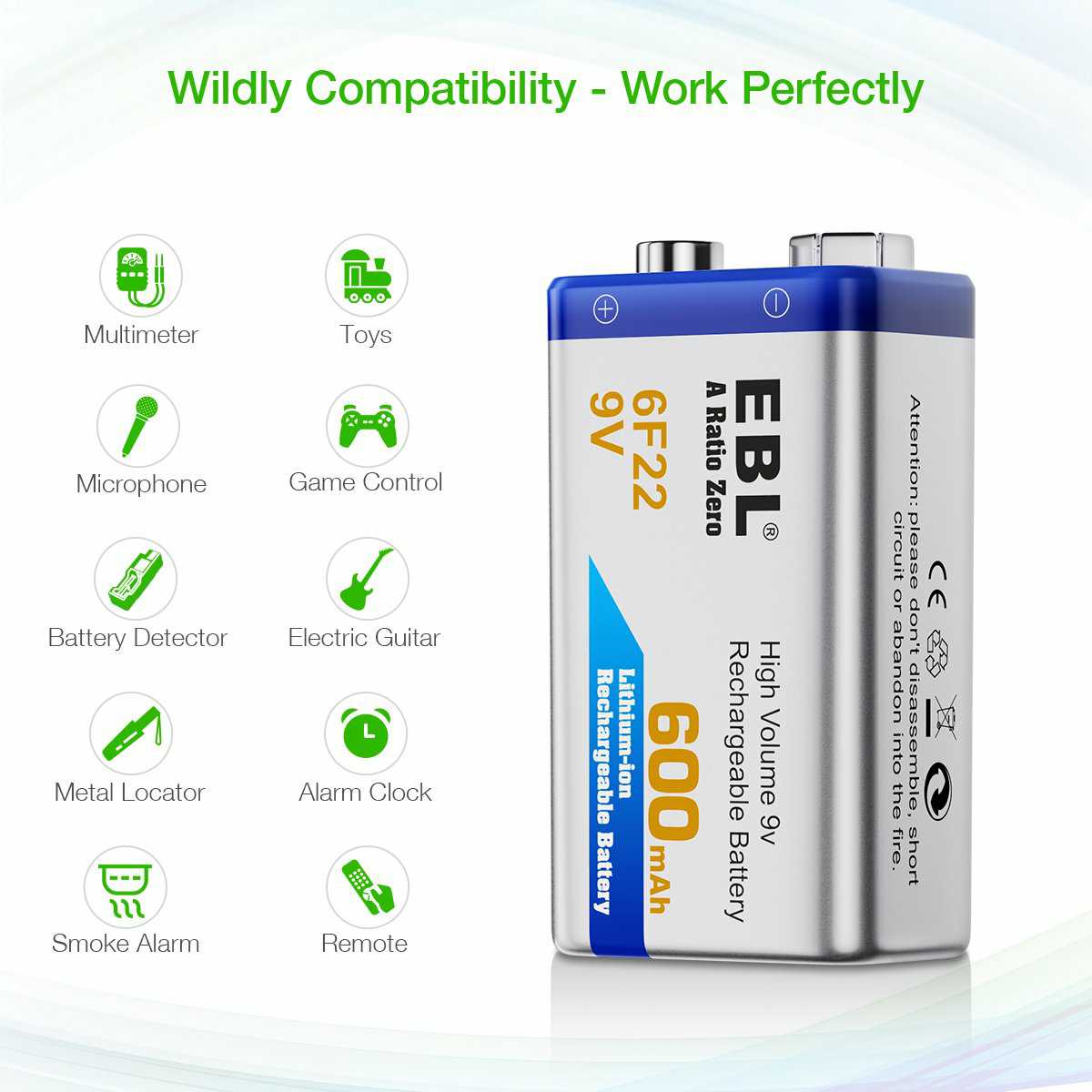 EBL Rechargeable 9V Batteries​