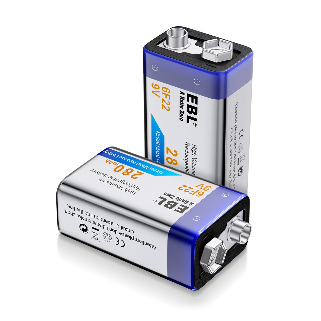 EBL 6F22 9V 280mah Rechargeable Battery - EBLOfficial