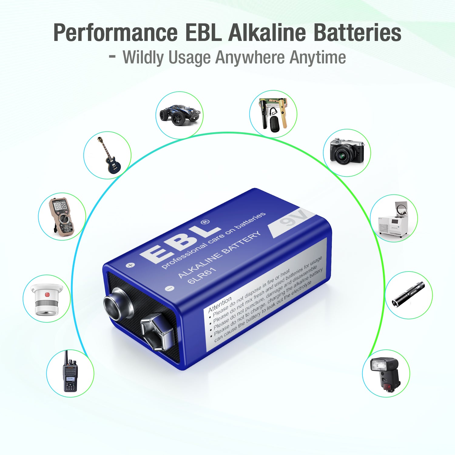 EBL 9V Alkaline Battery 600mAh - EBLOfficial