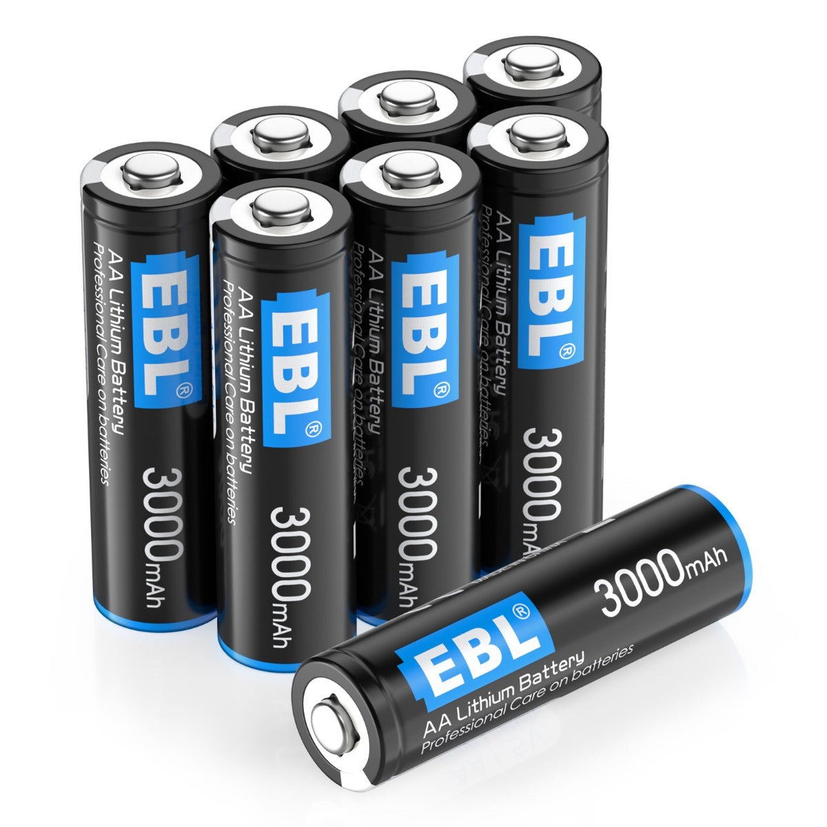 EBL 3000mAh 1.5V AA Lithium Batteries (Non-Rechargeable) - 8 pack