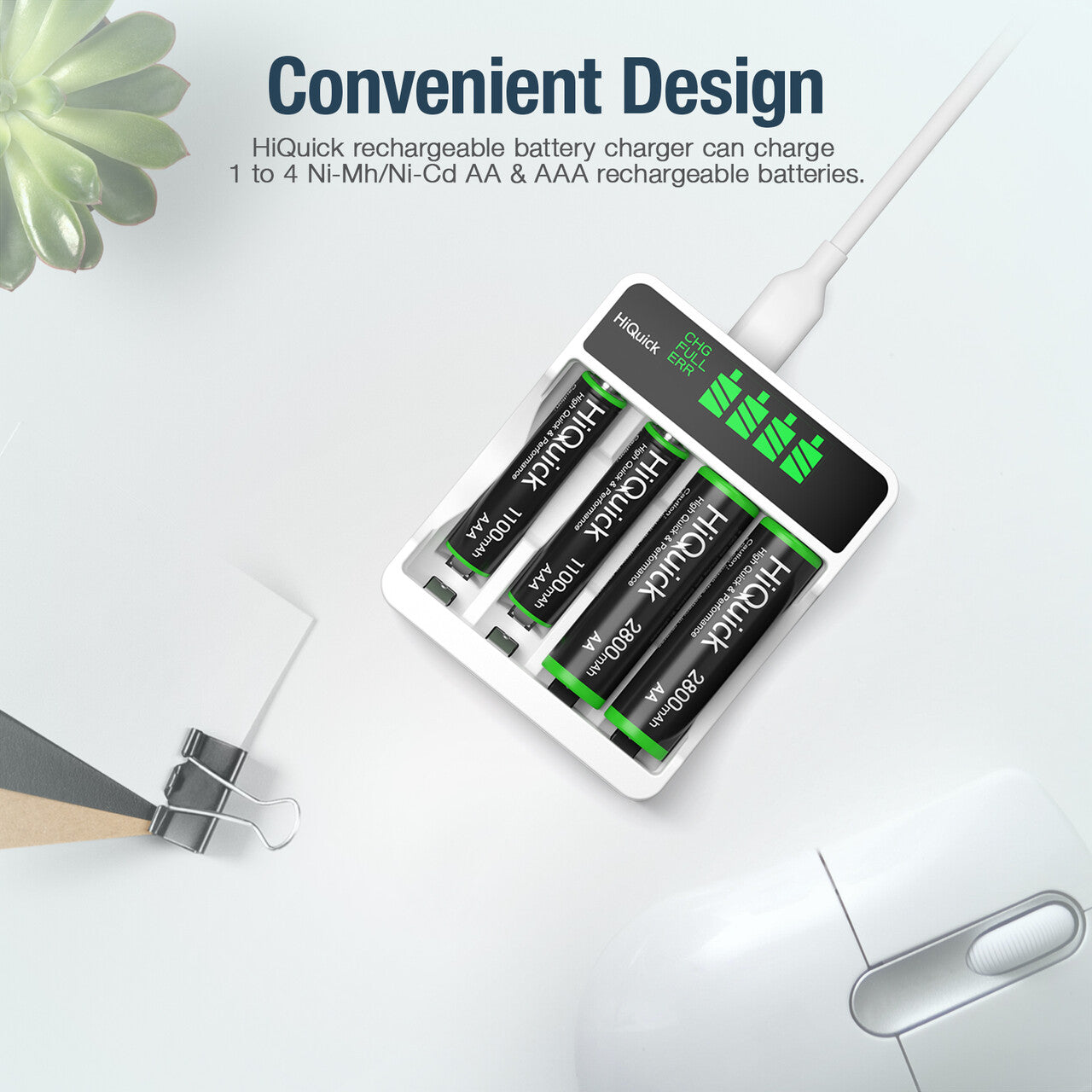 4-slot LCD Battery Charger for AA & AAA Rechargeable Batteries