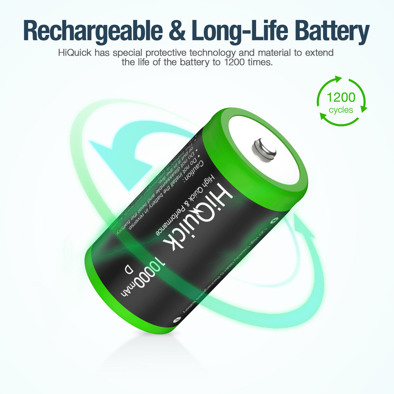 HiQuick D Cell NI-MH Rechargeable Batteries 1.2V