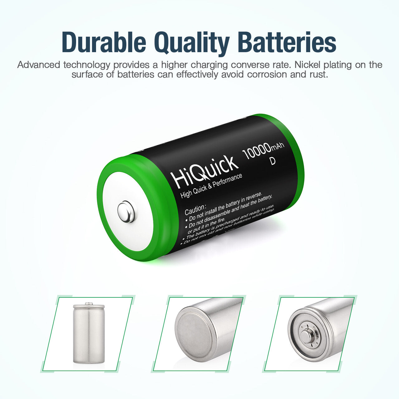 HiQuick D Cell NI-MH Rechargeable Batteries 1.2V