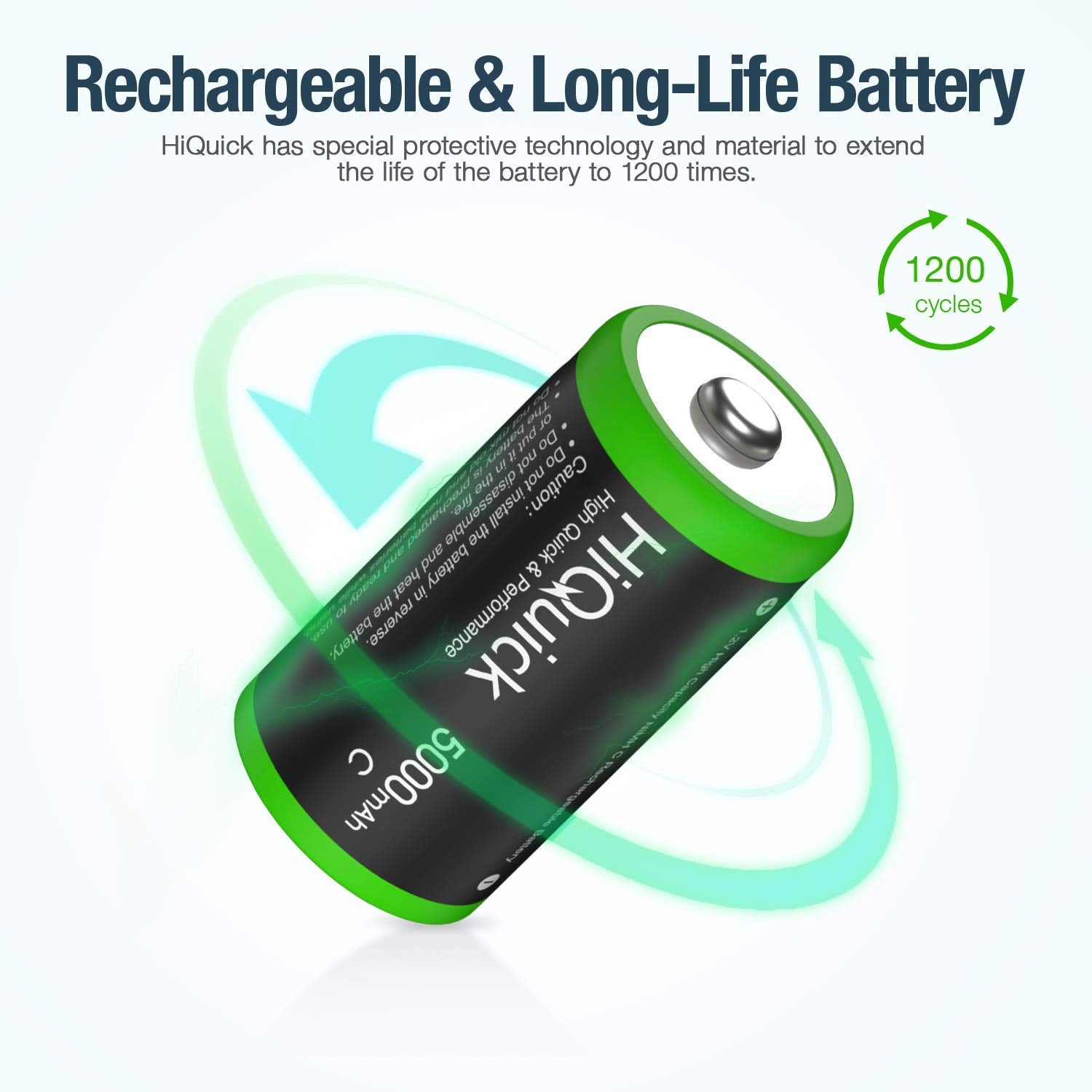 Hiquick C Size Rechargeable Batteries 1.2V 5000mAh