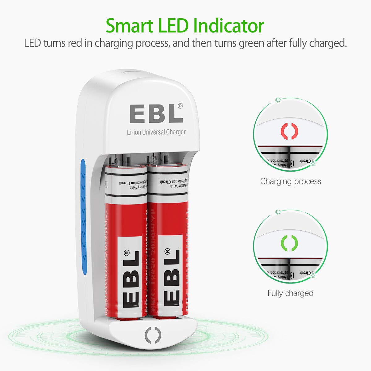 EBL 4Pcs 10440 Rechargeable Batteries with 839 Battery Charger