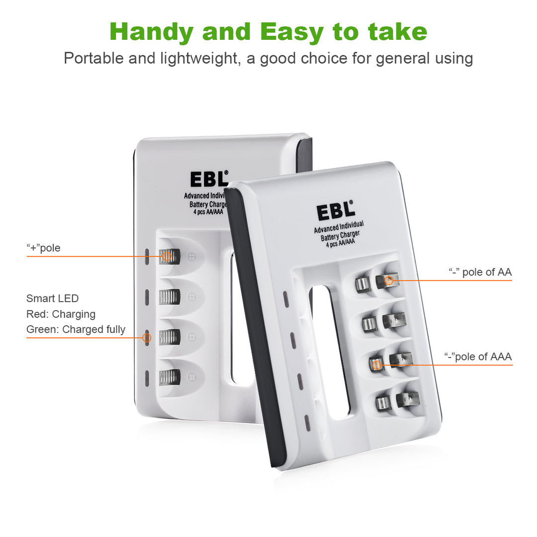 LED power charger for AA and AAA with 4pcs Rechargeable Batteries