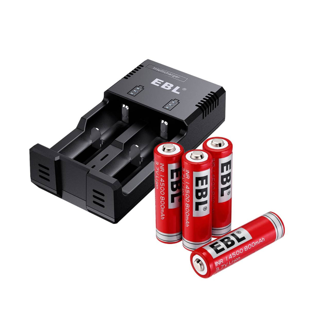 Best 14500 Batteries 800mAh With Battery Charger – EBLOfficial