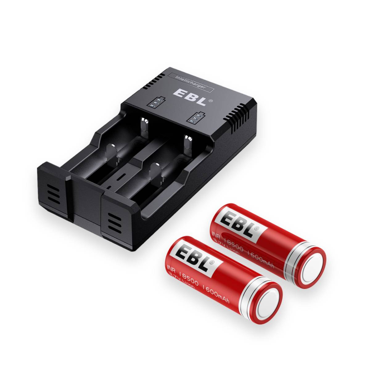 EBL 2Pcs 18500 Rechargeable Batteries with 992 Battery Charger