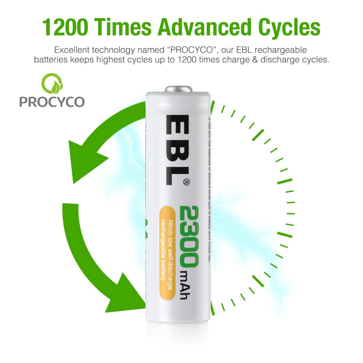 EBL AA Ni-MH Rechargeable Batteries 2300mAh