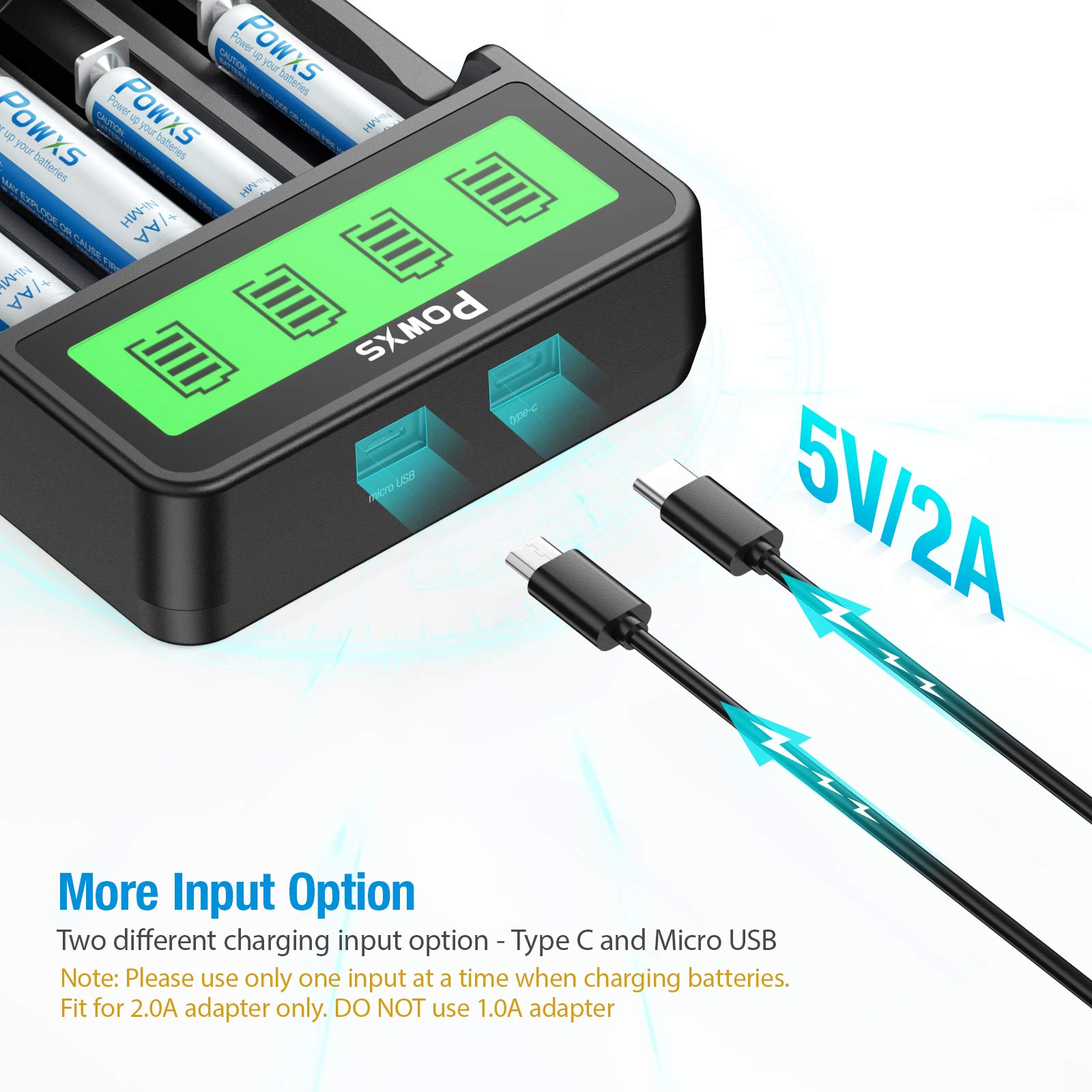 Universal Lithium Battery Charger with type c and micro usb input