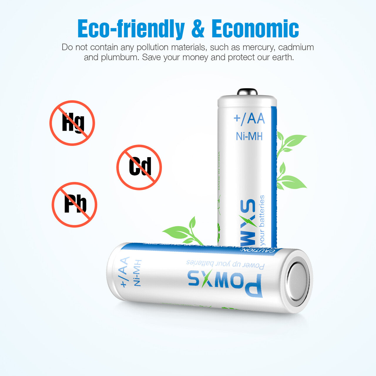 POWXS AA Ni-MH Rechargeable Batteries 2000mah