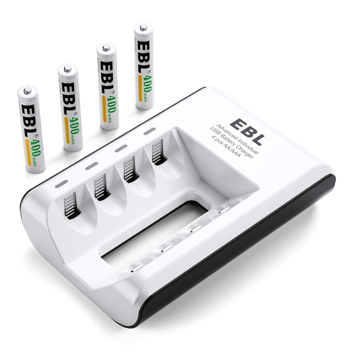 EBL AAAA Batteries with 807 Smart Battery Charger